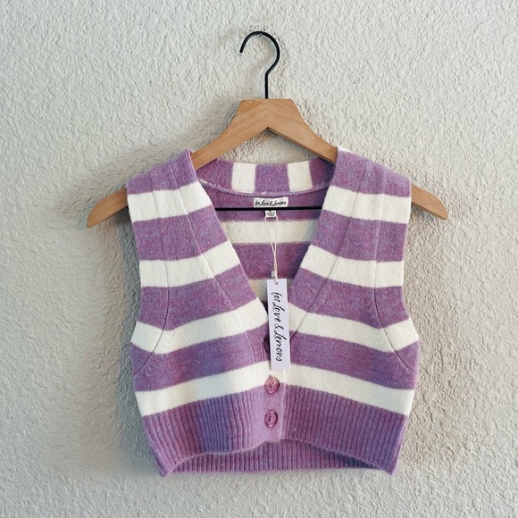 For Love And Lemons Tops - FOR LOVE & LEMONS MAUD CROP SWEATER VEST